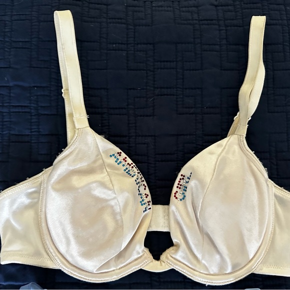 Victoria’s Secret Rhinestoned Personalized Set of Two Bras- Blue & White -SZ 32B - Picture 11 of 15